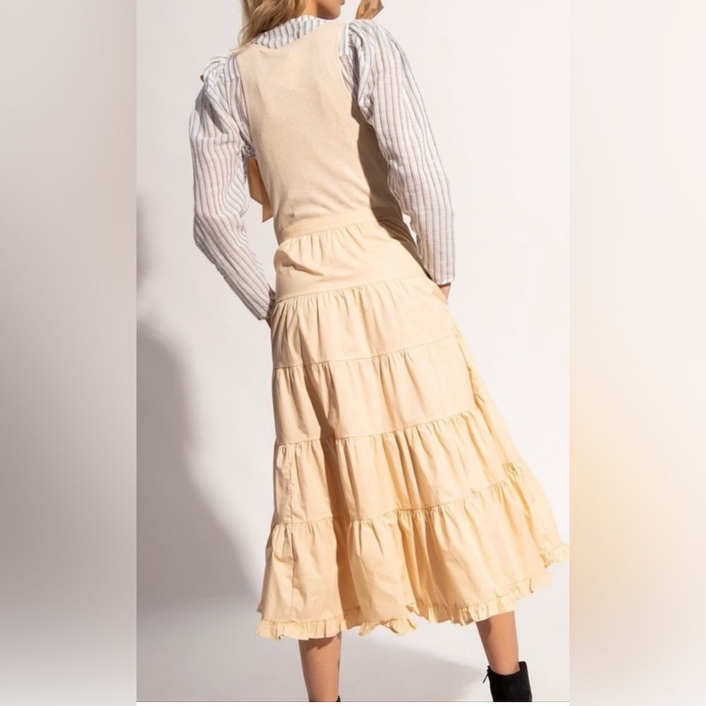 Ulla Johnson Tiered Elegant Cream Ivory  Tiered Skirt - Picture 3 of 14